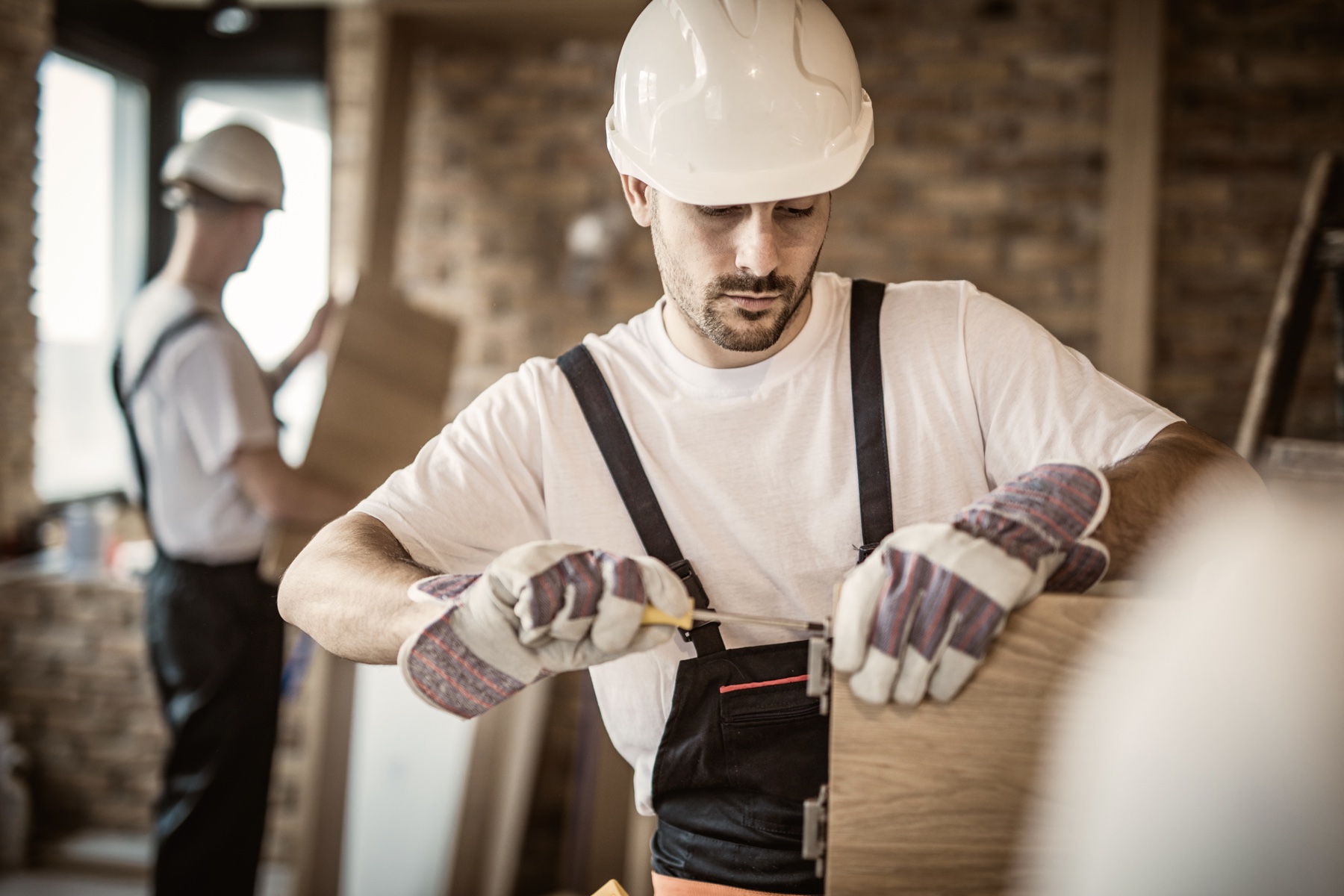 Renovation professional working on a timber project